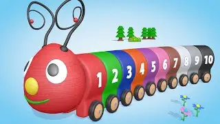 Caterpillar Wooden Toy - Educational Toys - Learning Numbers & Colors – Olly the train