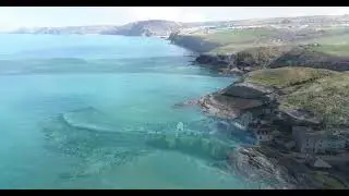 west wales coastline Drone