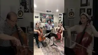 Reading a new String Trio composed by my Dad 🐰🐣🎶🩵