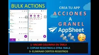 Crear ACCIONES en MASA -BULK ACTIONS-, en AppSheet. Crea Apps a partir de Google Sheets
