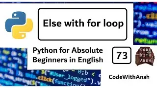 Else with for loop in Python | Python for Absolute Beginners in English | #73