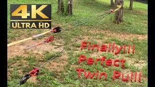#9 Pulling Twin Stumps With Snatch Block Pulleys, 14:1 Mechanical Advantage [4K 60FPS]