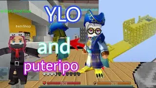Playing Bed war with YLO and Puteripo and making a house under the bed war [ BLOCKMAN GO ]