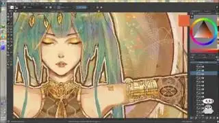 Gilded Miku : Speedpaint in Krita
