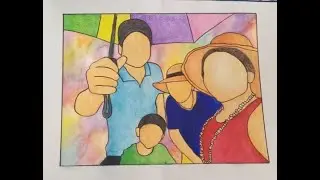 My Family Painting|Family Drawing Ideas||Drawing montage||decodingart||