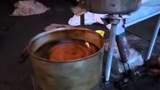 Литье дроби на прямую через форсунку.