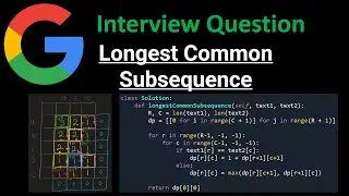 Longest Common Subsequence - Dynamic Programming  (Bottom-Up Approach) - Python