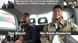 THEO WALCOTT AND ALEX OXLADE CHAMBERLAIN - IN A TAXI - PRE THE EVERTON V LIVERPOOL DERBY–APRIL 2018