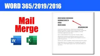 How to create a MAIL MERGE in Word using an Excel spreadsheet