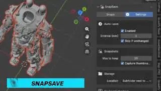 SnapSave Blender Add-On Full Showcase | Auto Save, Version History & One-Click Restore