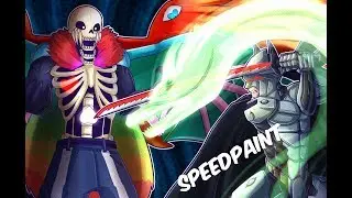 Undertale AU- UnderBaT SpeedPaint The final Battle.