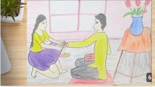 how to draw happy raksha bandhan,raksha bandhan drawing for beginners /brother and sister drawing