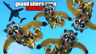 GTA 5 - RACCOON SQUAD ATTACKS ONLINE PLAYERS (Trolling & Funny Moments)