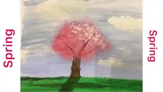 Blossom. Drawing with gouache