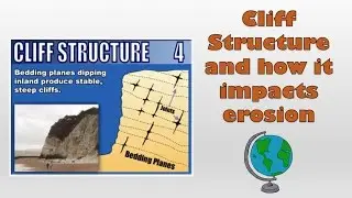 Cliff structure (bedding planes) and how it impacts erosion - diagram and explanation