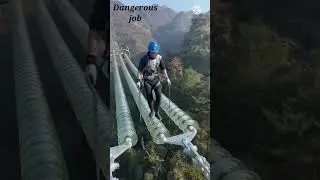 The Most Dangerous Job In The World, Really Hard Working Guy, Still Smiling, Superb, Cool, Amazing.