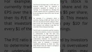 P/E Ratio || Price to Earning Ratio