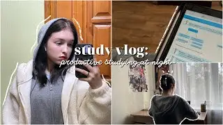 study vlog🧸: productive studying at night with cat, running in the rain and school