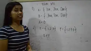 EQUAL SET AND EQUIVALENT SET