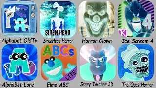 Alphabet OldTv,SirenHead Horror, Horror Clown,Ice Scream 4, Alphabet Lore (A-Z) Number (0-9)