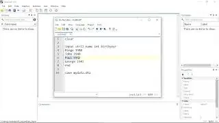 Input simple datasets into Stata