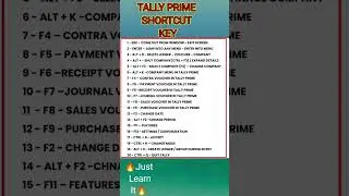 Tally prime All shortcuts keys ll All shortkey of Tally prime 4 ll