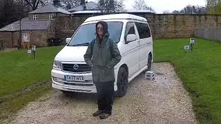 Mazda Bongo. 1st Overnight Adventure. 2 Nights. Rain and Rain. Cromford. Derbyshire. Part 2.