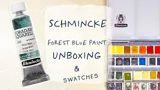 Schmincke Forest Blue Paint unboxing and swatches - Art blog