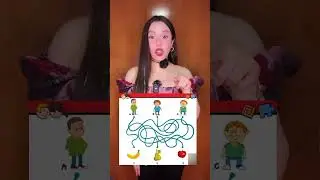 ¿Qué niño llegará a la manzana? Reto visual  #Shorts