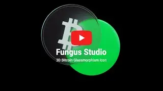 3D Bitcoin Glassmorphism Icon | Blender 3 4