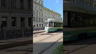 Ретрофутуристичный трамвай в Санкт-Петербурге 