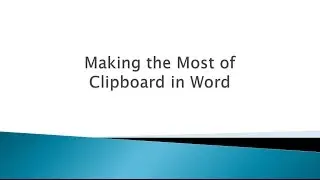 How To:  Making the Most of Clipboard in Word