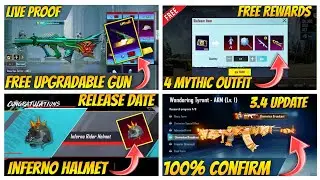 😱Free Upgradable Aug Skin Live Proof | 3.4 Update kab aayega | Inferno Helmet Release Date