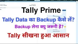 How to take backup of Tally data in Tally Prime