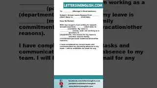 Annual Leave Request Email - How to Request Annual Leave via Email