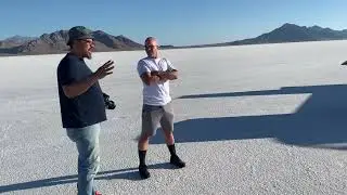 Bonneville Salt Flats high fashion editorial shoot BTS