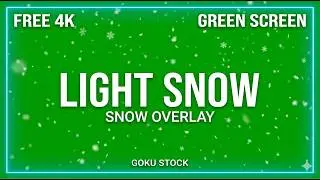 Light Falling Snow Green Screen | Chroma Key Snow Overlay | 4K UHD