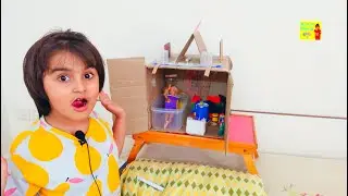 Pretend play kids barbie self made house by Nivu! Barbie house pretend play!