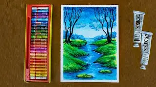 oil pastel nature drawing for step by step with oil pastel nature drawing | oil pastel drawing |