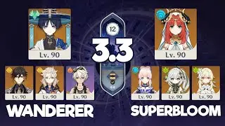 Spiral Abyss 3.3 Wanderer Hypercarry & Nilou Superbloom