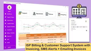 ISP Billing & Customer Support System with Invoicing, SMS Alerts + Emailing Invoices ~ C# + MySQL