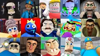 SPEED Run in 8 Scary Obby from Mr Bony's Dark Prison, Skibidi Toilet, Rainbow Friends, Barry Prison