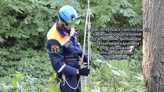 организация подъёма   спуска по верёвке с помощью схватывающих узлов  прусика