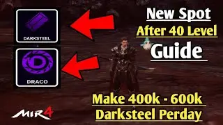 Mir 4 | Best New Spot For Mining Darksteel After 40 Level  400k -600k perday