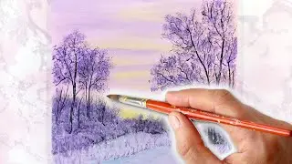 Рисуем зиму маслом