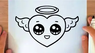 HOW TO DRAW A CUTE HEART WITH WINGS