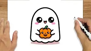 COMO DESENHAR UM FANTASMA KAWAII | DESENHO PARA HALLOWEEN