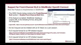 Support for Front Channel SLO in SiteMinder OpenID Connect