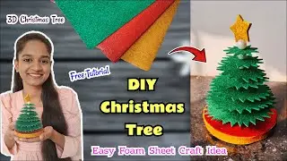 Christmas Tree from Glitter Foam/DIY Christmas Craft/Christmas Craft Ideas/DIY Christmas Tree