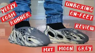 YEEZY FOAM RUNNER MXT MOON GREY UNBOXING ON-FEET, IN DEPTH REVIEW